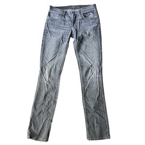 7 For All Mankind Roxanne Casual Skinny Mid Rise Denim Grey Jeans. Size 25